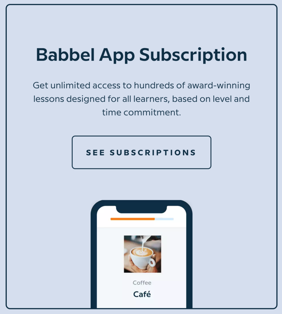 Babbel App Subscription image